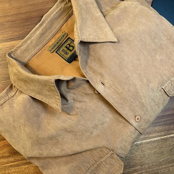 Bruno Sueded Microfiber Casual Button Down Long Sleeve Shirt Men's Size X Large? - Picture 6 of 6